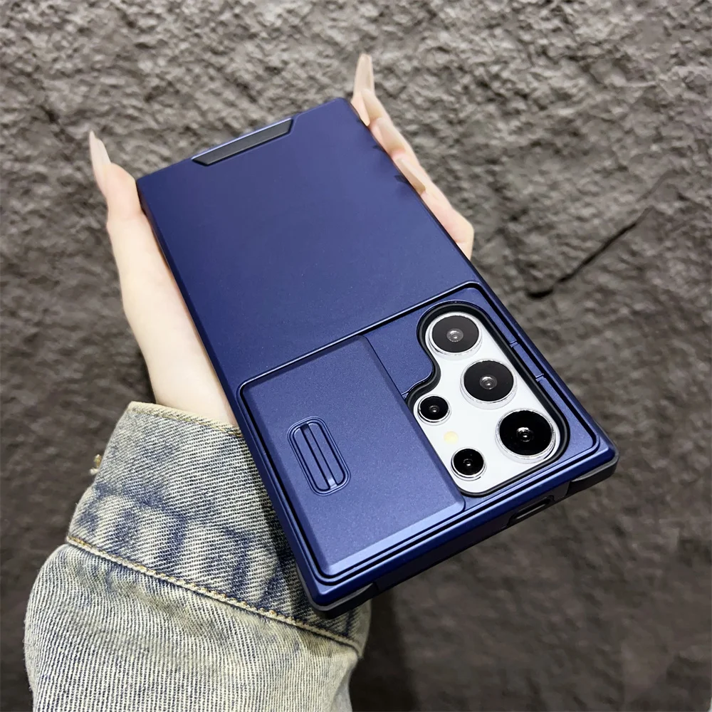 삼성 노트 10 20 S20 S21 S22 S23 FE S24 플러스 S25 울트라 A06 A16 카메라 슬라이딩 보호 델럭스 아머 폰 케이스