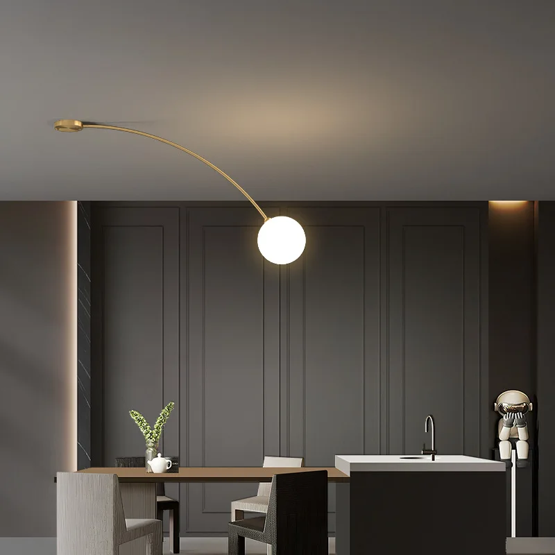 Nordic Minimalist LED Wall Lamp White Glass Ball Lamp Bedroom Beside Lamp Living Room Restaurant Aisle Background Light