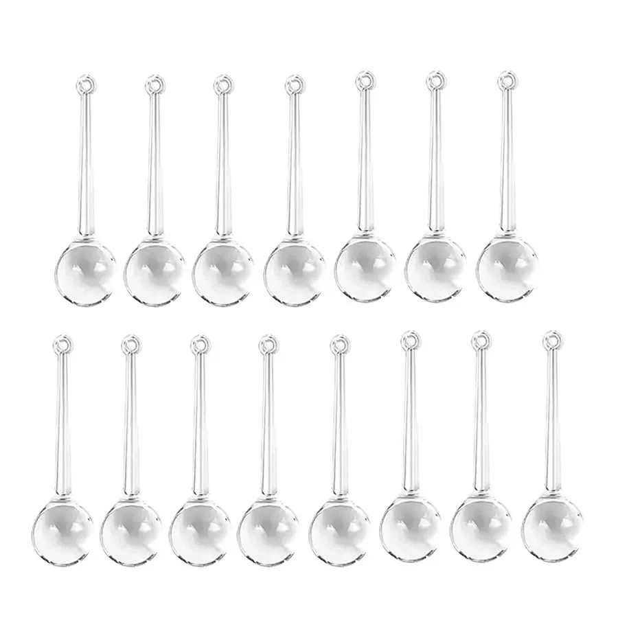 15/30Pcs Clear Christmas Teardrop Hanging Ornaments Clear Glass Raindrops Pendants DIY Crystal Christmas Tree Hanging Decor