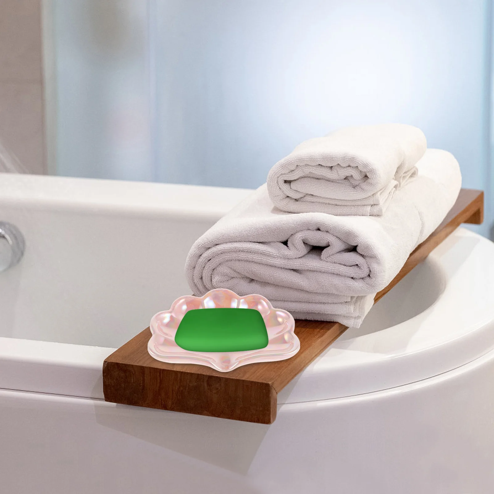 

Ceramic Shell Soap Dish Bathroom Tray Decorative Soap Holder Jewelry Ring Earring Organizer Kitchen Sink Self Draining