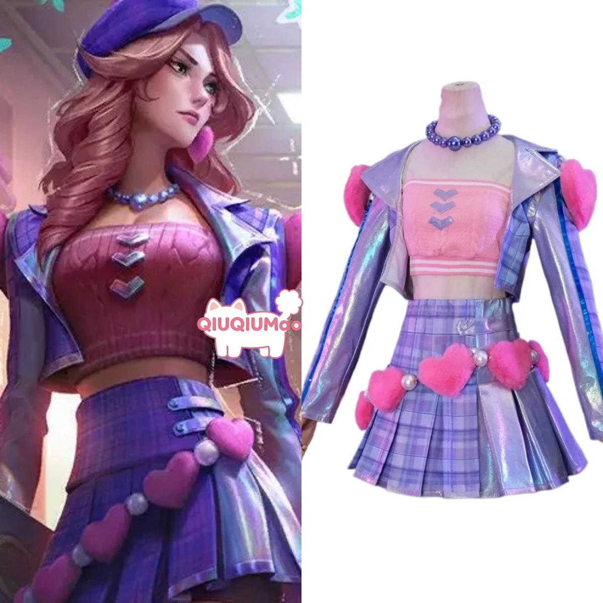 

LOLGame Cosplay Costume Anime Caitlyn Role Playing Valentine's Day Limited Edition Outfits for Women Comic Con Cute Suits Set