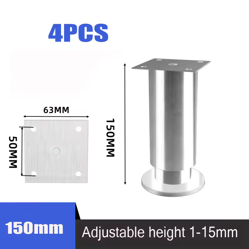 4PCS Height Adjustable Stainless Steel Furniture Feet Legs Kitchen Cabinet Sofa Legs Round Stand furniture leg - Image 13