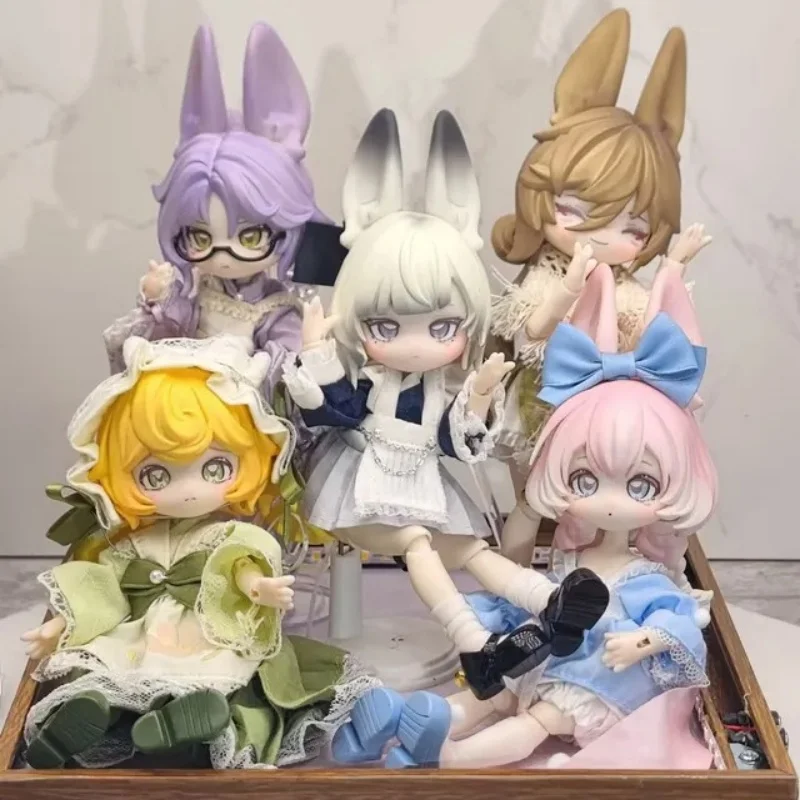 

Оригинальная коллекционная фигурка Inedible Doll Jump Lunar Time Bunny Baby Series 1/12, подвижная, в слепой коробке, аниме-фигурка, украшение для рабочего стола, игрушка-сюрприз, подарок