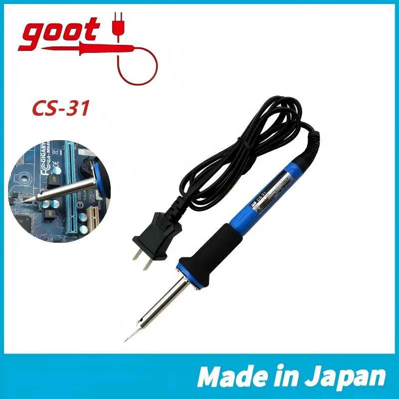 GOOT CS-31 Precision Thermostat Electric Soldering Iron, 25W Sharp Welding Tip, Professional PCB Solder Operation Repair Tool