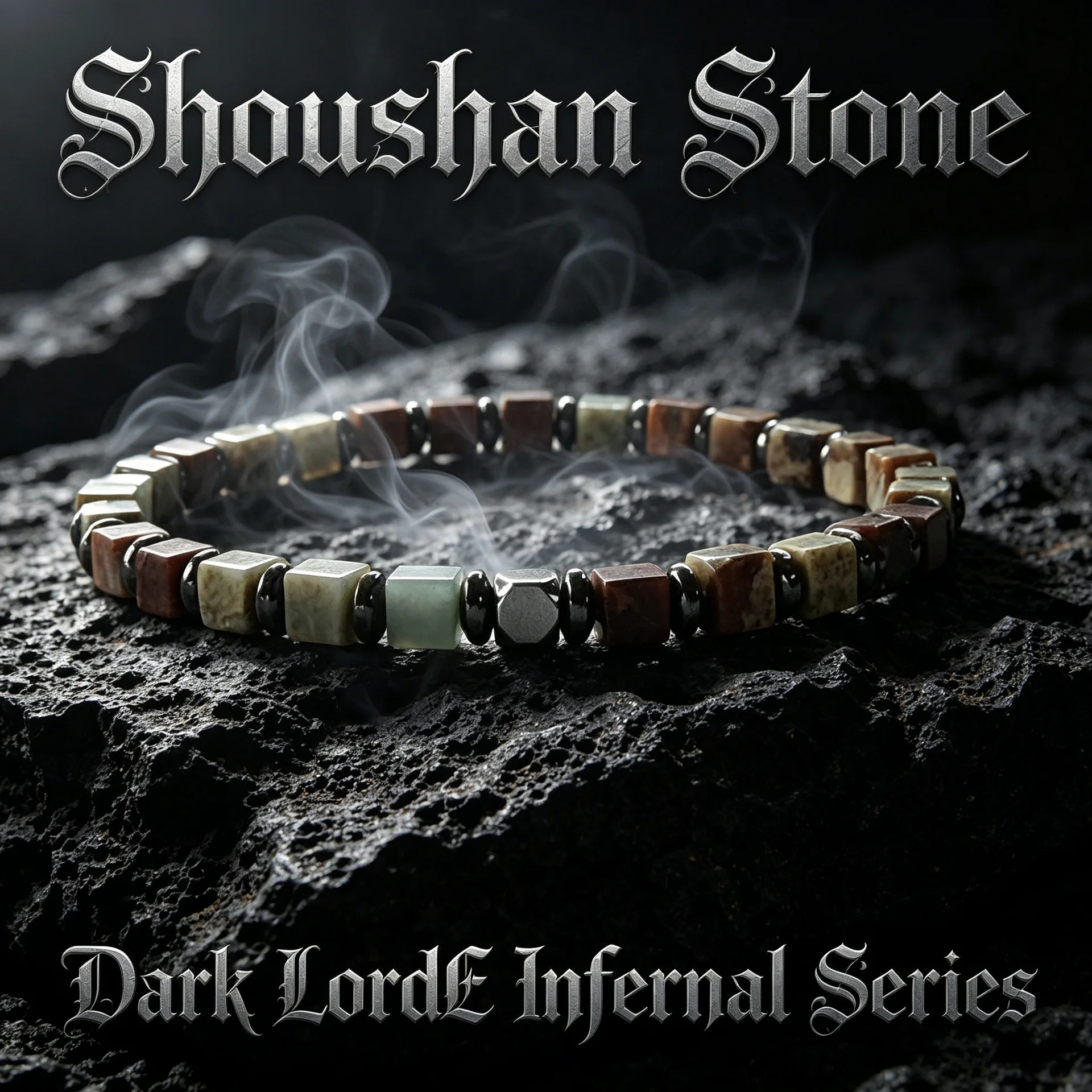 

Chinese Style Lucky 4*4mm Natural Shoushan Stone Square Beaded Unique Bracelet For Men Blessing Wealth Good Luck Transshipment