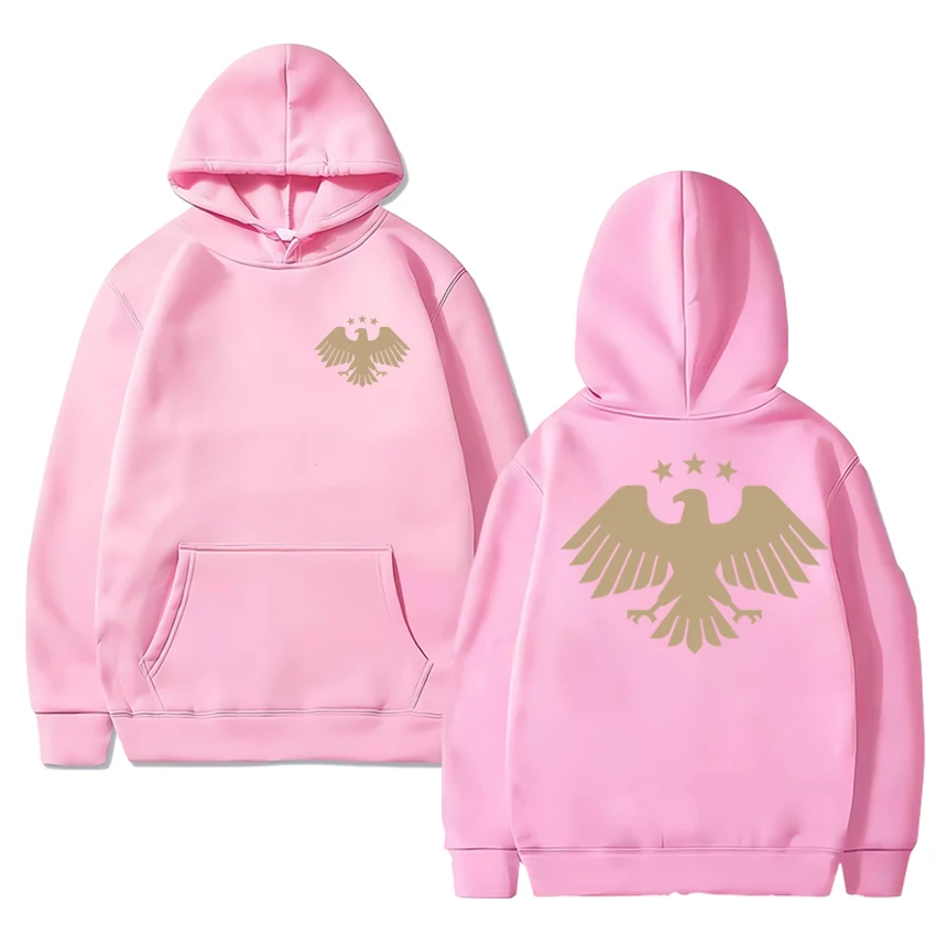 الخريف الشتاء الرجال النساء harajuku البلوز الأسود نسر سوريا مزدوجة الوجهين الجرافيك هوديي للجنسين الصوف طويلة الأكمام البلوفرات