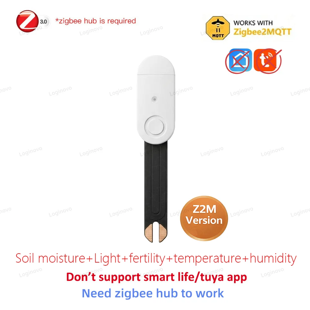 Zigbee Temperatur- und Feuchtigkeitssensor Bodenfeuchtigkeitssensor Licht- und Fruchtbarkeitsmessgerät Optional 2MQTT & Tuya Version Smart Home Automation