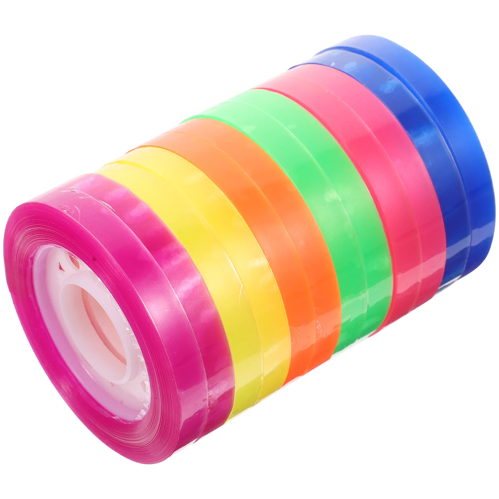 

12 Rolls Color Transparent Tape Stationery Scrapbook Stickers Adhesive Colorful Bopp Gift Wrapping Clear Decorative