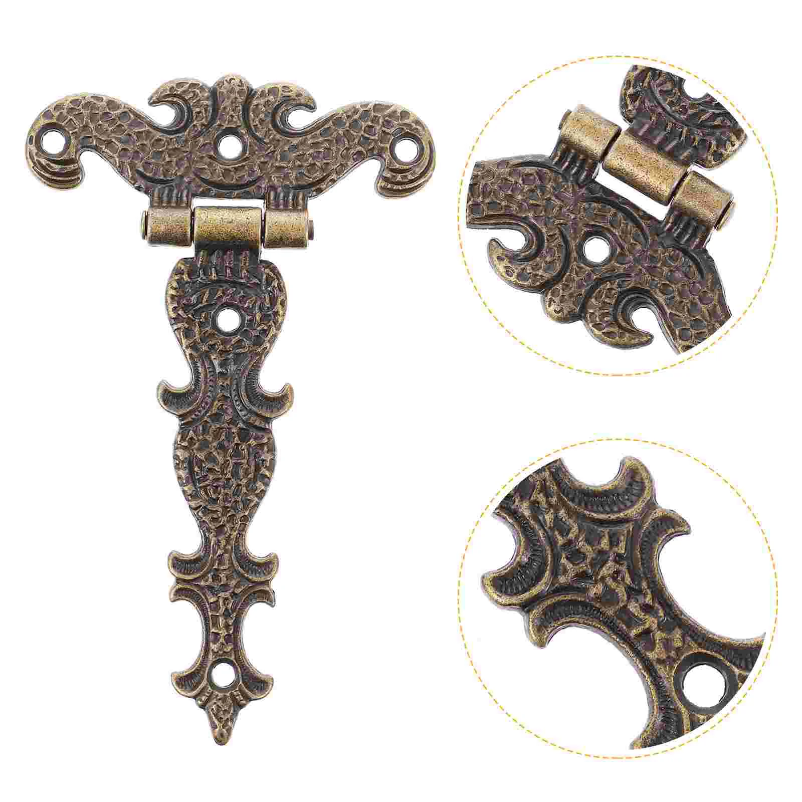 

2 Pcs Decorative Tee-strap Hinge Kitchen Cabinet Hinges Furniture Zinc Alloy Retro