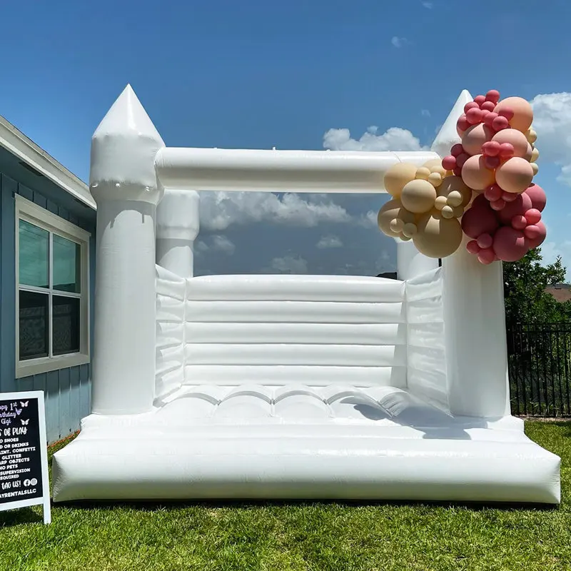 4M PVC Weiß Hüpfburg Mit Gebläse Aufblasbare Türsteher Kinder Indoor Outdoor Springen Spielhaus kommerzielle Party Miet Ausrüstung