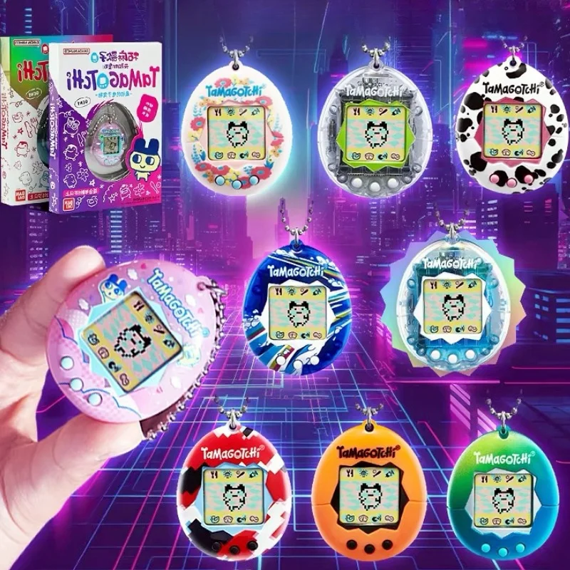 Bandai Genuine Tamagotchi Reproduction Series Yuanzu Machine Pendant Electronic Pets Classic Memories Game Cute Toys Gift