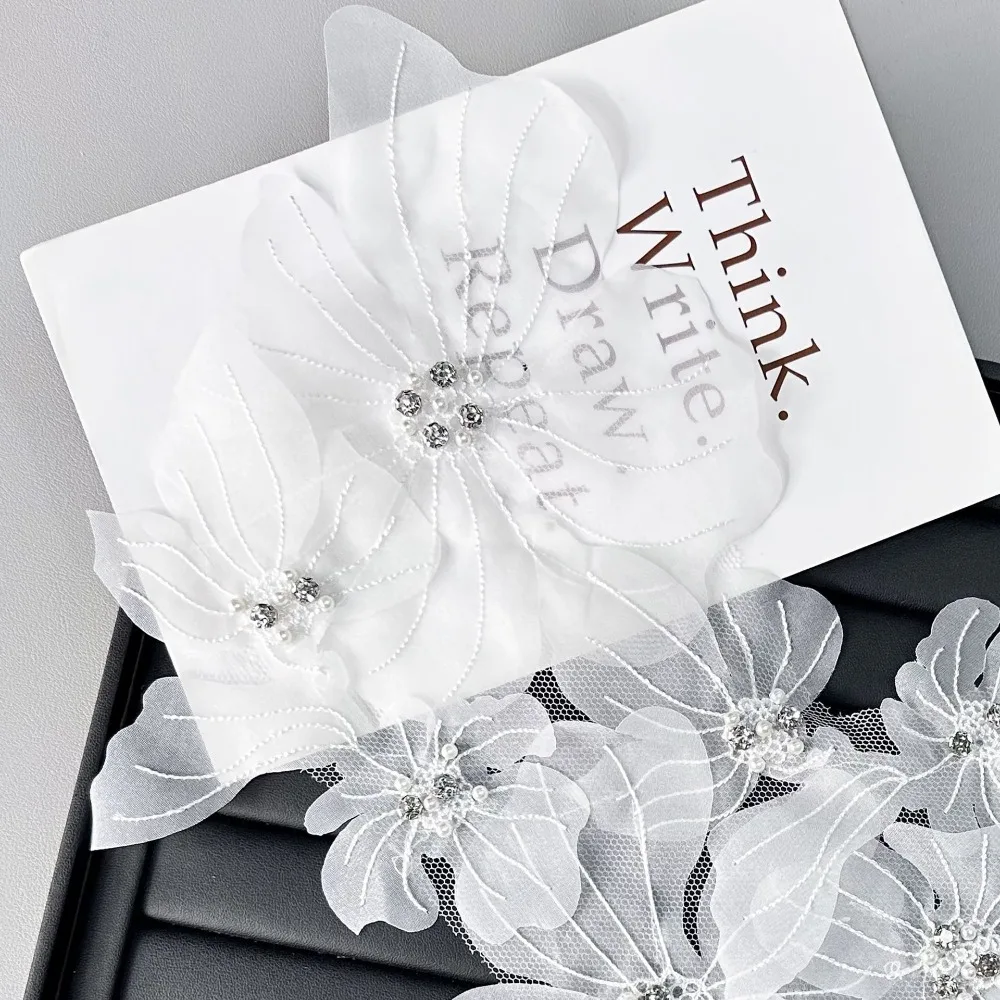 

Mesh Flowers Cloth Patch Hand-embroidered Lace Flowers Cloth Decoration Patch DIY Clothing Accessories Lace Embroidered Patch