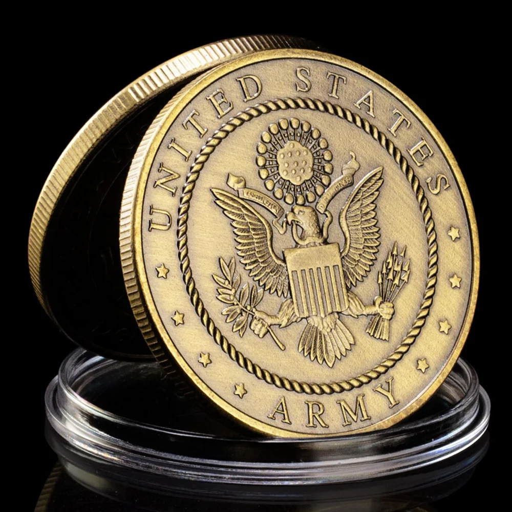 USMC US Army Marine Corps Gold Challenge Coin 72 Virgins Dating Service Collectible Coin Bronze Plated Commemorative Coin
