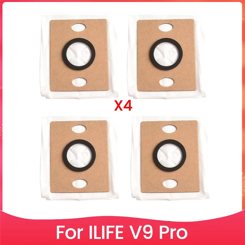 Sacs à poussière de remplacement pour aspirateur Robot ILIFE V9 Pro, 4 pièces, pièces de rechange à vidage automatique-A77G