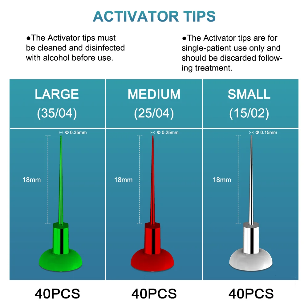 AI-Endo-CL Dental Sonic Irrigator Endodontic Treatment Cordless Handpiece different SKU colors 3 Size Activator Tips