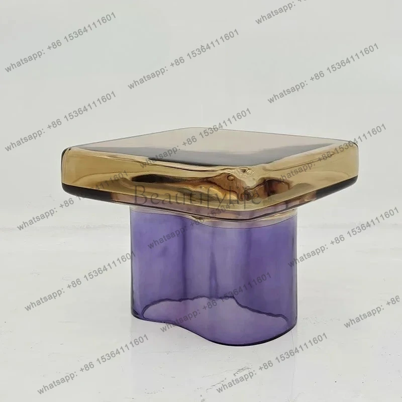 

Modern Transparent Sugar Cube Resin Coffee Table Designer Side Table Living Room Home Sofa Corner Table