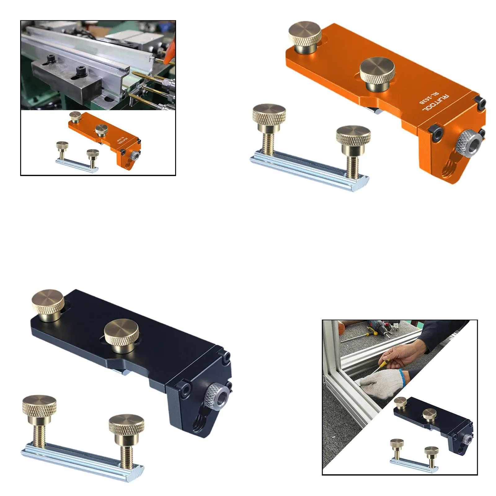 

Aluminum Profile Tapping Guide Positioning Auxiliary Tool Woodworking Vertical Puncher Versatile Single Hole Punching Jig