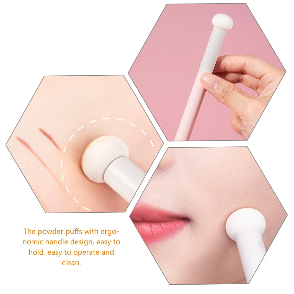 

4Pcs Powder Puff Makeup Brush Mushroom Head Handle Foundation Sponge Portable Makeup Tool Soft Sponge Applicator for Daily Use