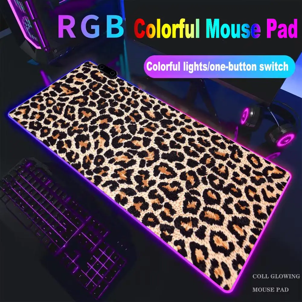 

Leopard Print Gaming Mouse Pad Large Desk Mat Non-Slip Rubber Office Items Desk Decoration Room Mats Non-slip Pad Carpet XAXC