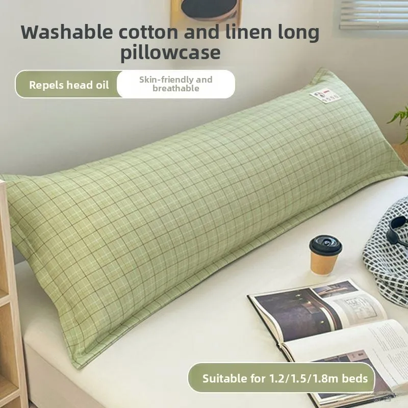 

Удлиненная наволочка из хлопка и льна для двуспальной кровати, 48x74 см, внутренний чехол для домашнего использования, многоразовая ткань, не одноразовая.