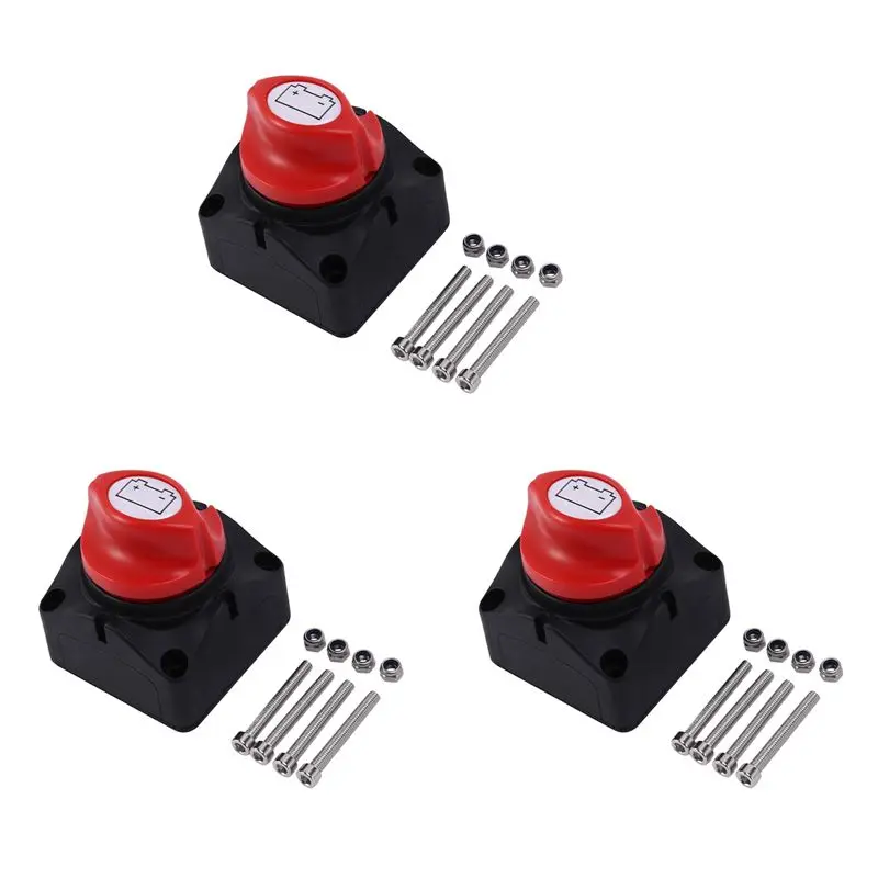 

3X 12V-48V Battery Disconnect Switch Battery Isolator Switch Master Power Cut Off Kill Switch Waterproof Marine Switch-A08Q