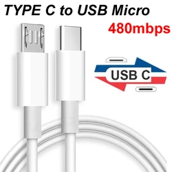 0.3m/2m USB Type C to Micro 5V/2.4A Fast Charging 480mbps Data Transfer OTG Adapter Cable For Samsung Xiaomi Huawei Macbook Pro