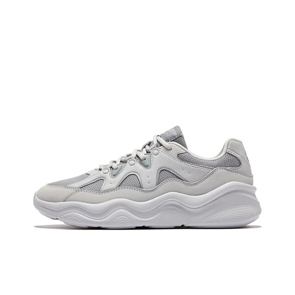 Erke Cushioning Abrasion Resistant Coverage Low top Casual Shoes Men's Snow Gray Mist Gray 51125102329-106
