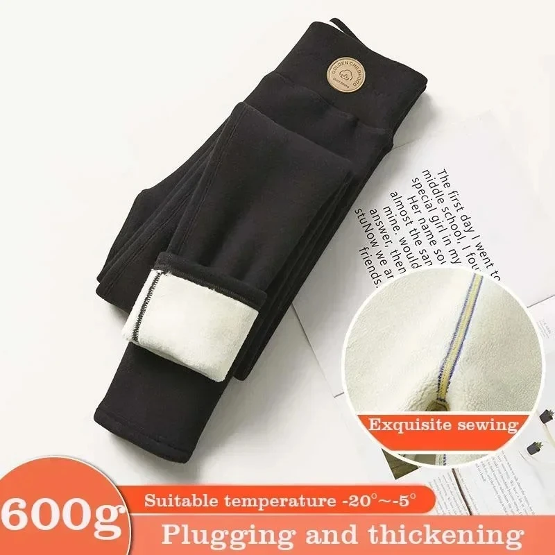 Women's Thermal Velvet Cotton Winter Leggings Slimming Tights with Fleece Black Stretch Gray Warm Thick Pants for Cold Weather
