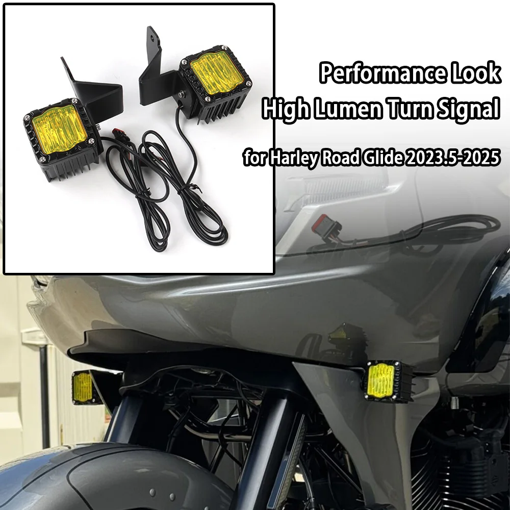 

Motorcycle Accessories Performance Look High Lumen Turn Signal Light Lamp for Harley Davidson Road Glide 2023.5-2025