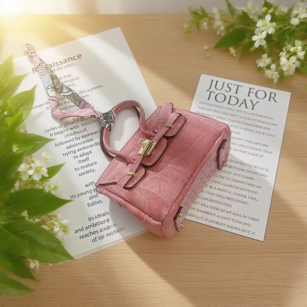 Xiaoxiangfeng Cute Mini Handmade Platinum Crocodile Pattern Earphone Bag Storage Pendant Creative Ornament Bag Pendant