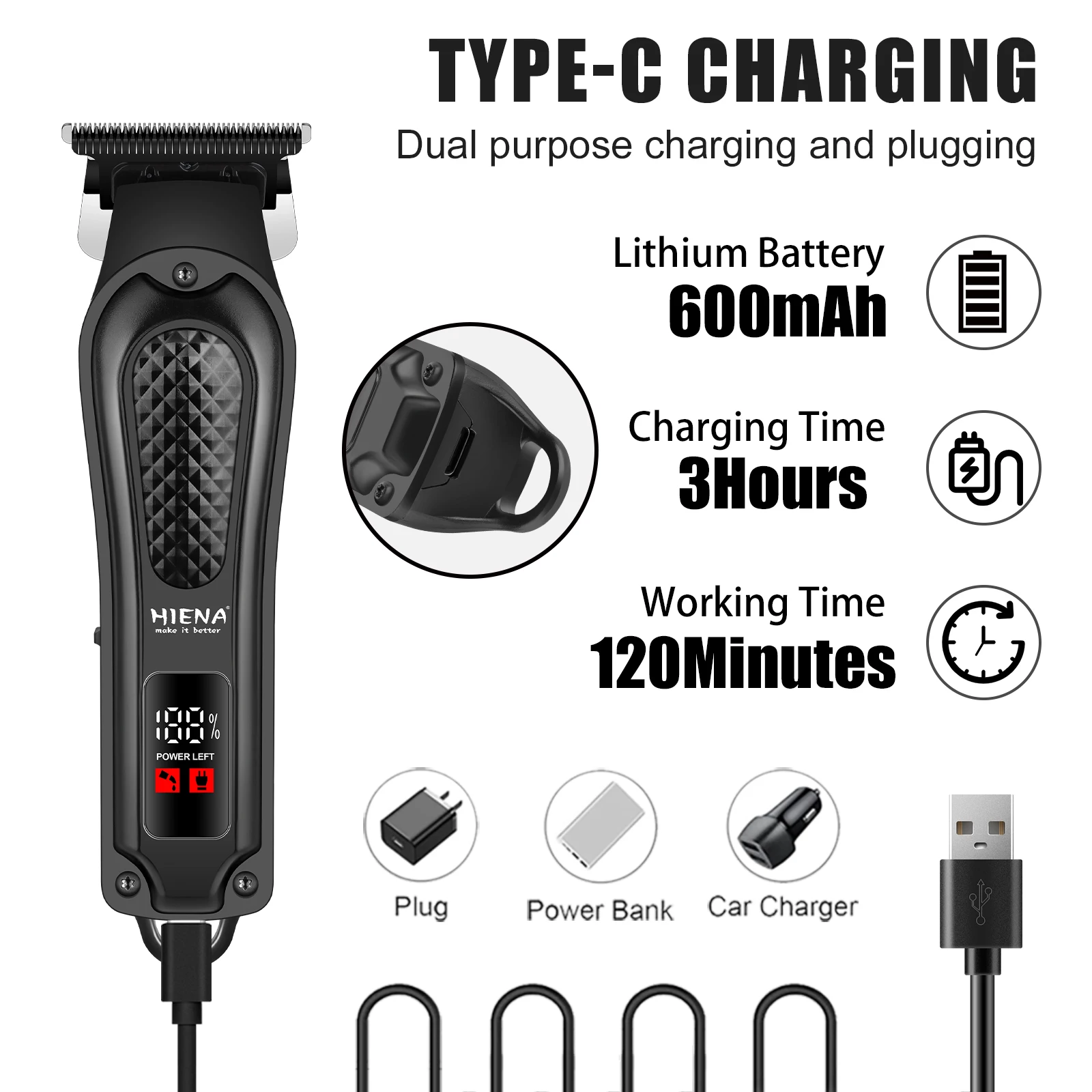 Nueva cortadora de pelo profesional, cortadora eléctrica recargable para hombres, Barba, niños, máquina cortadora de peluquero, máquina de corte de pelo