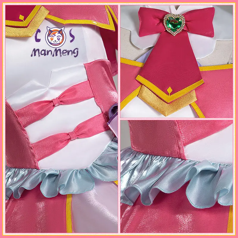 

Kobayashi Mikuru Star Detective Precure! Cosplay Costume New Sweet Battle Dress Gloves Headpiece Halloween Girls Pink Lolita