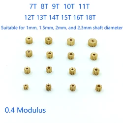 0.4M moduł 7T 8T 9T 10T 11T 12T 13T 14T 15T 16T 18T zęby metalowe mosiężne miedziane motoreduktor wrzeciono pasujące 1mm 1.5mm 2mm 2.3mm wał