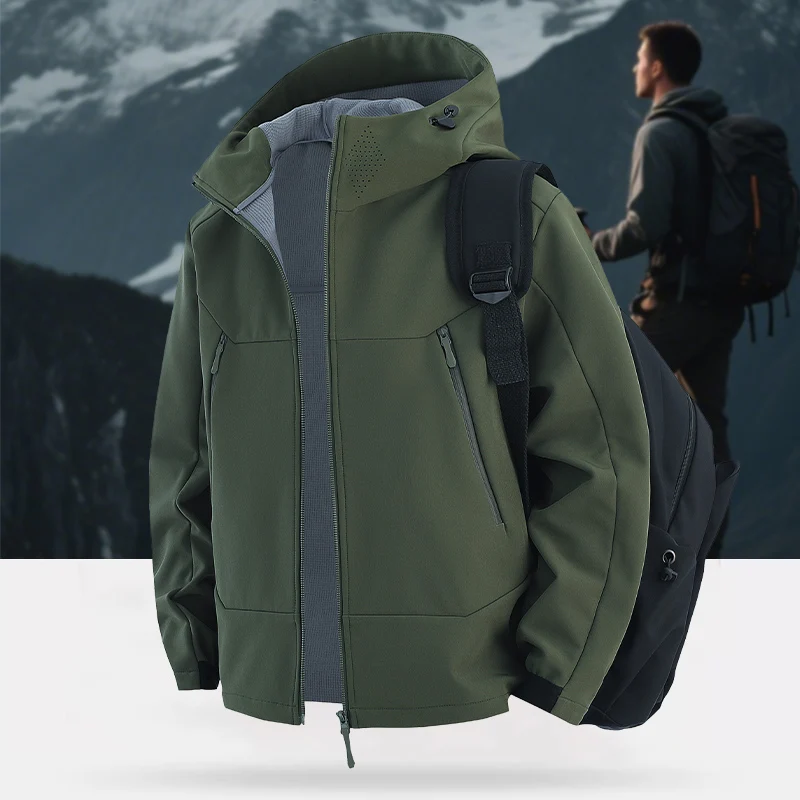 

Winter Fleece Waterproof Jacket Men Outdoor Camping Cycling Hiking Jackets Women Motocross Mountain Bike Coat Unisex Daily Wear