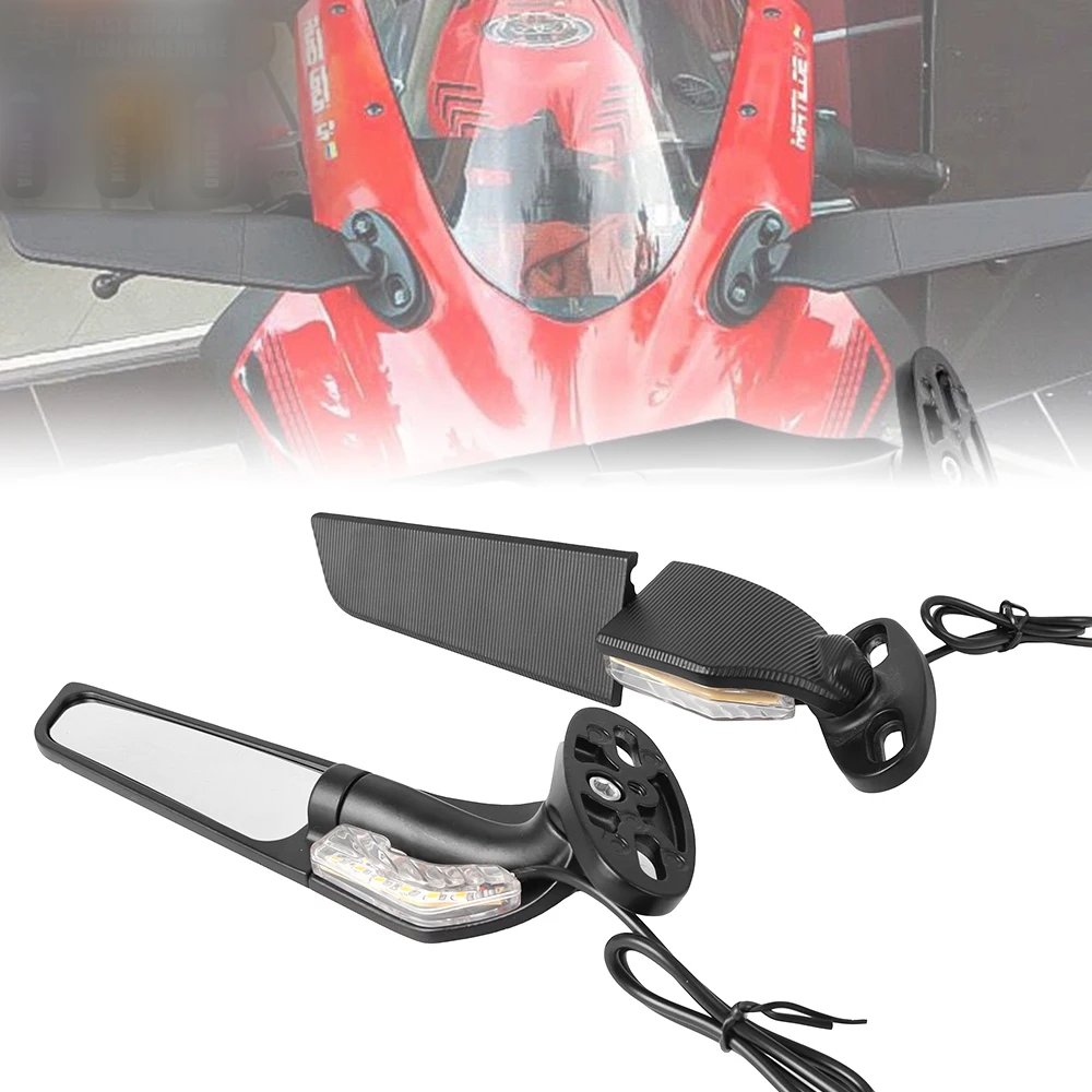 For YAMAHA YZF R6 R1 R25 R3 R125 R15 Motorcycle Mirror Modified Wind Wing Adjustable Rotating Rearview Mirror Moto Accessories