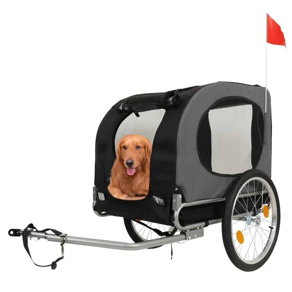 

Dog Bike Trailer,88LBS Pet Stroller Cart Bicycle Carrier Bicycle Coupler,QuickRelease Wheels EasyFold Frame,Washable NonSlip Li