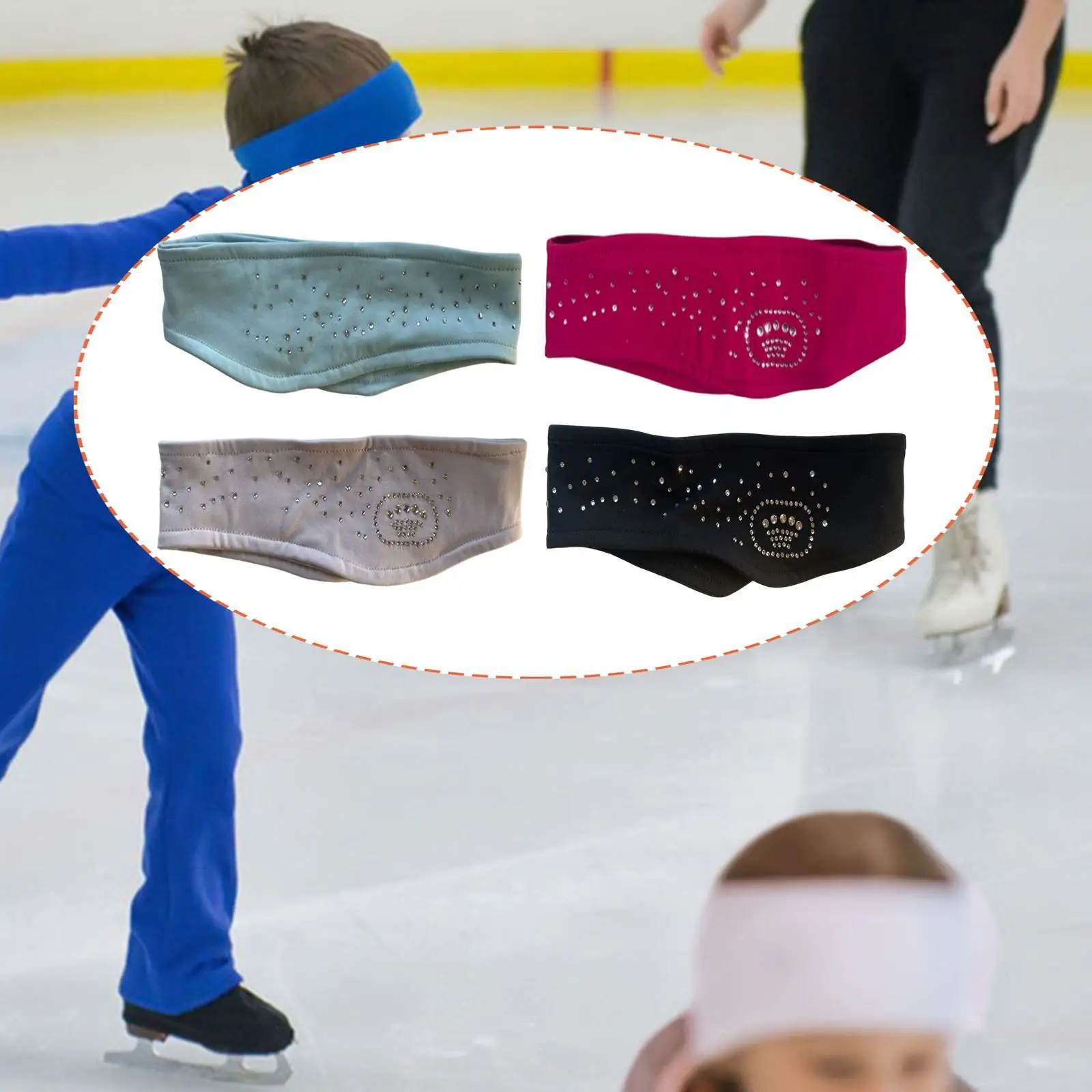 Kids Figure Skating Headband Portable Non Slip Hair Band, Workout Gear Sweat Absorbing for Fitness, Soccer, Gym Women Men