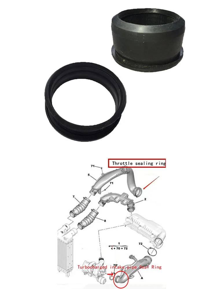 Cafoucs turbodoładowany pierścień uszczelniający przewód powietrzny przepustnicy do Peugeot 3008 308CC SW 508 Citroen C4L C5 1.6T — zdjęcie 2