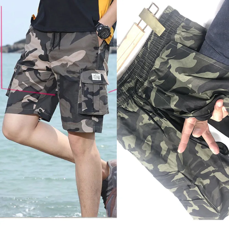 Pantalones cortos de camuflaje para hombre, ropa Sexy con cremalleras abiertas, para sexo al aire libre, Verano