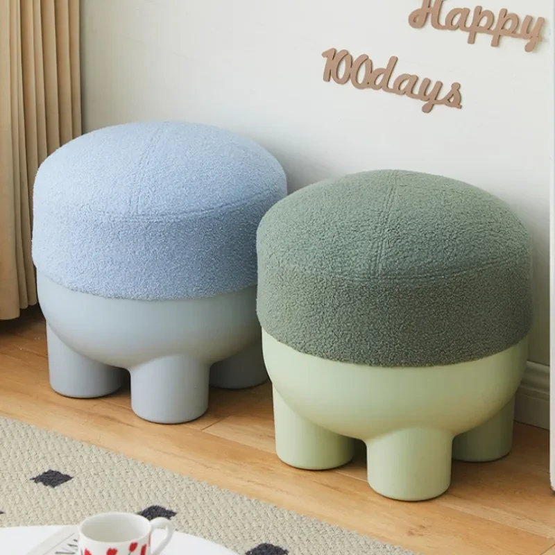 Nordic Small Stool Home Door Shoe Changing Plastic Elephant Leg Children Storage Round Stool Tabouret Pliant Designer Furniture