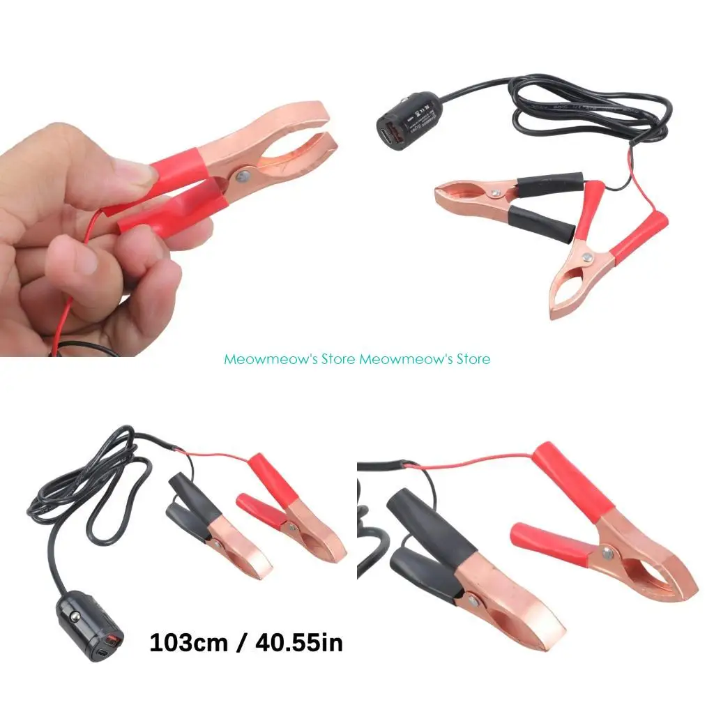 W91A Sạc nhanh Pin 12V đến Bộ điều hợp 5V Cung cấp điện ngoài trời với clip an toàn cho thiết bị động