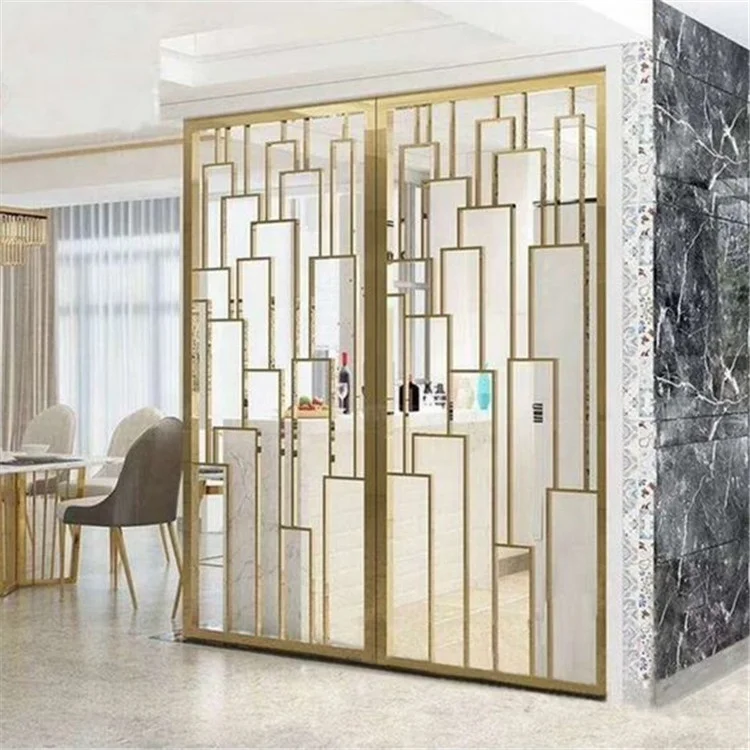 Indoor Screens Partitions Decorative Modern Design Metal Screen Room Divider Marble Colour Wall Divider