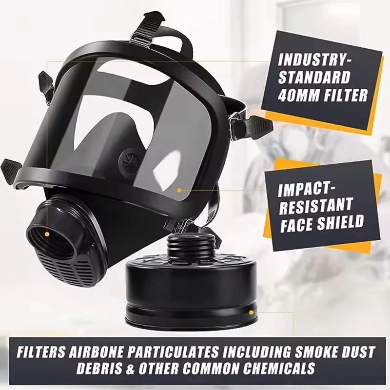 

MF14/87 Type Anti-Toxic Mask - Fire Chemical Gas Protection Face Mask - Liquid Biochemical Active Carbon Filter