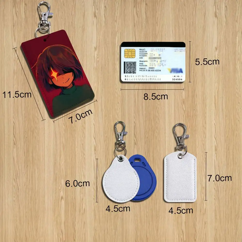 Exquisite Flowey Chara Undertale Sans Keychain Holder Suitable For Subway Bank Card Bus Card Case Badge Holder Wallet Card