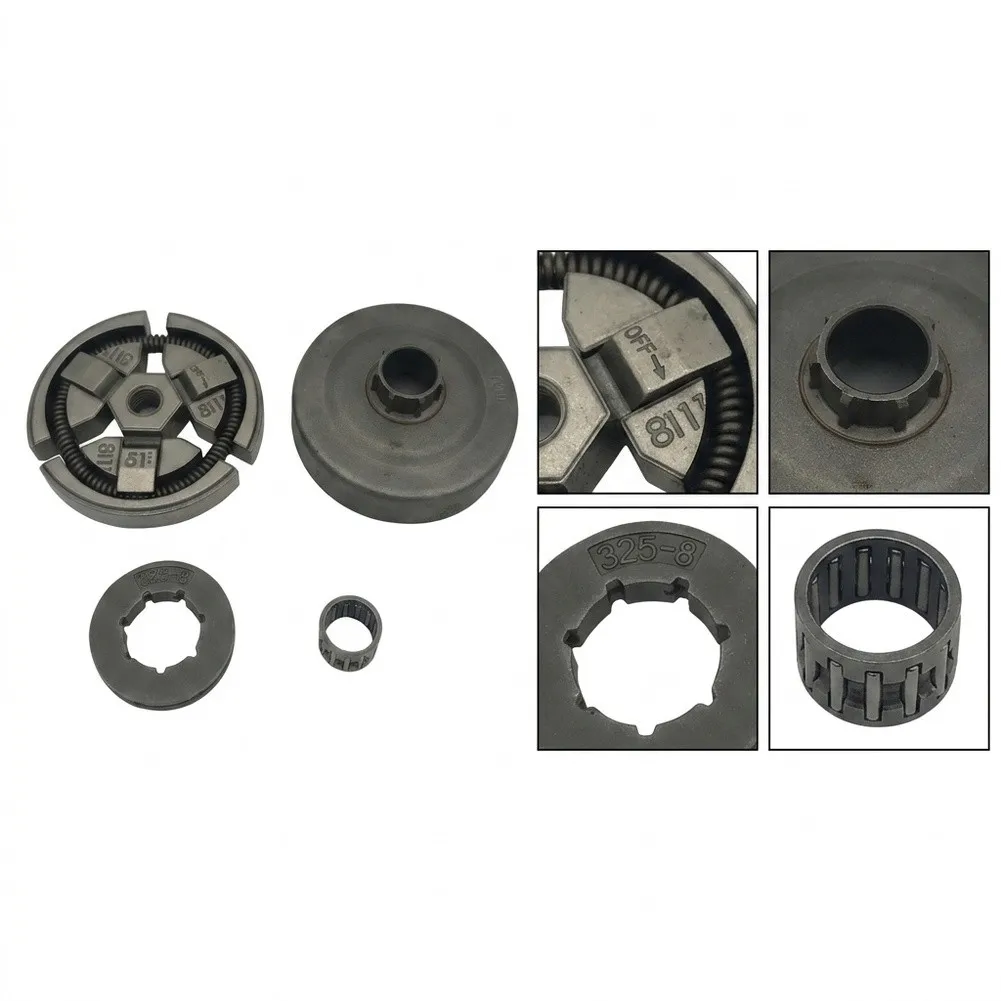 4Pcs Metal 8-Tooth Clutch Drum Sprocket Roller Bearing For HUNDURE 0.325 Repair Accessory Grey Color
