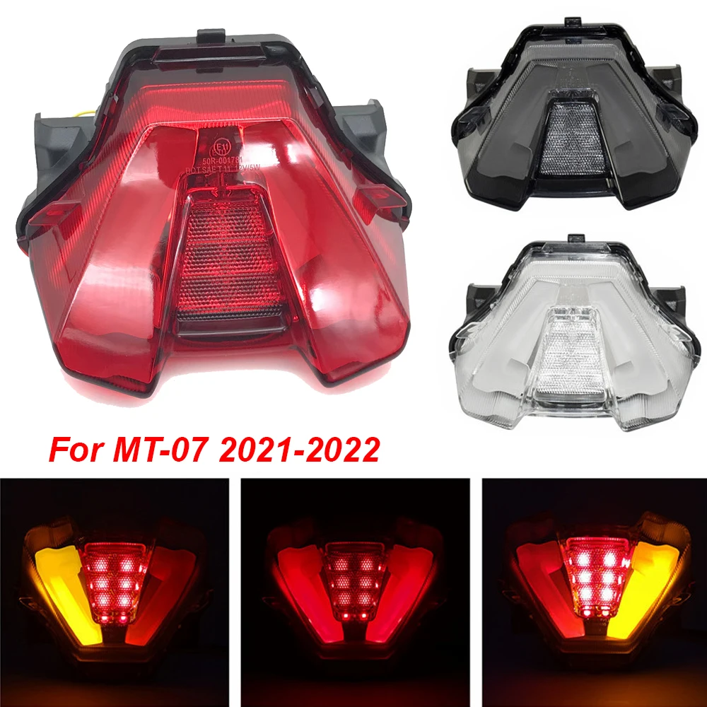 

Motorcycle Rear Brake Light LED Taillight Blinker Indicator Shift Turn Signal Lights Lamp For Yamaha MT-07 MT07 2021-2022