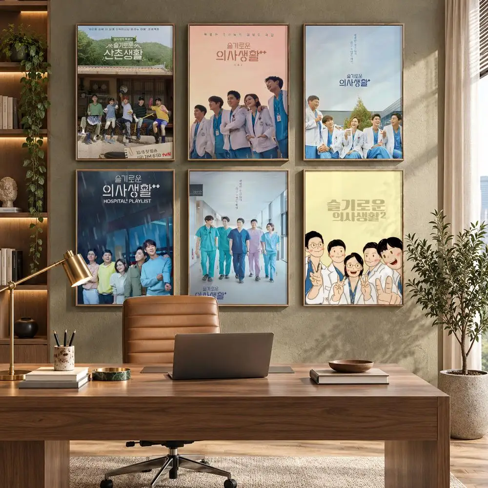 Hospital Playlist Medical Drama Series Poster Self-Adhesive PP Paper HD Wall Decal for Study Living Room Garage DIY Gift