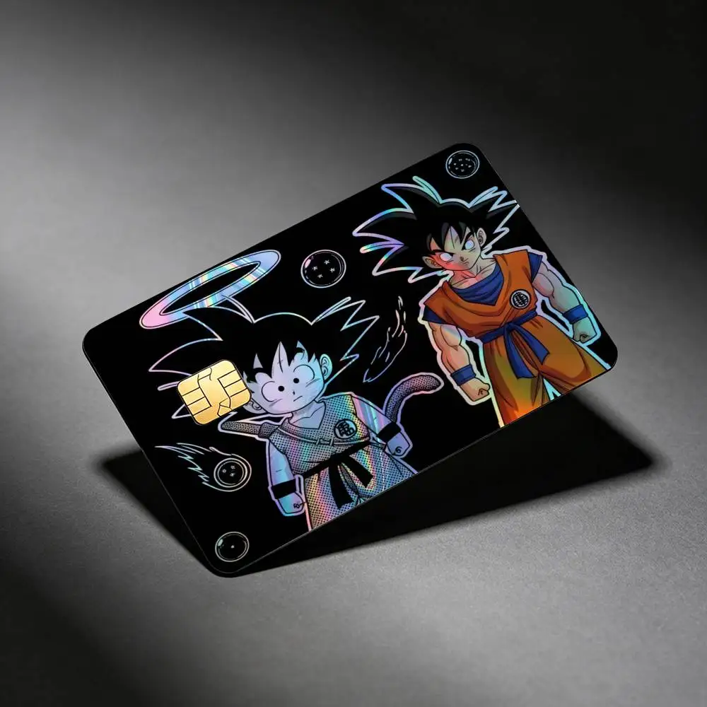 POSTER DRAONG BALL GOKU Vegeta Laser Reflective Card Skin Sticker For Debit Credit Card