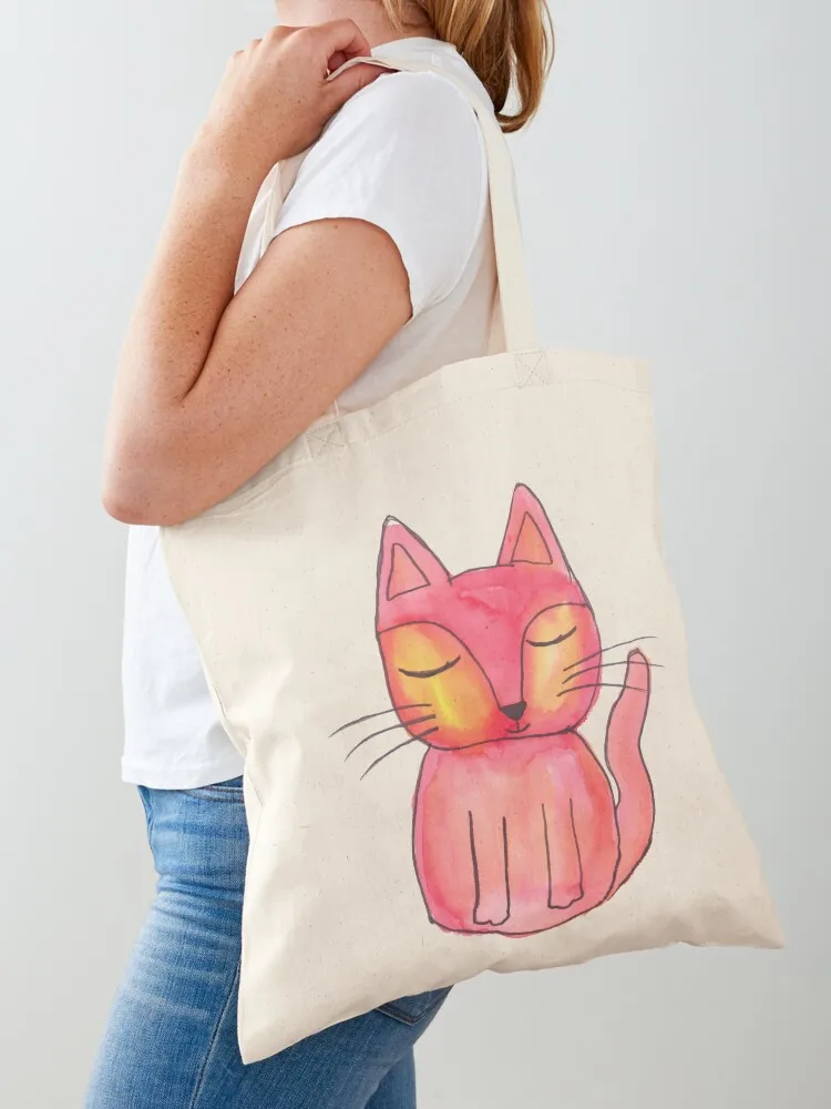 

Apricot Cat Tote Bag bag for beach tote bag canvas shopping bags foldable cute pouch