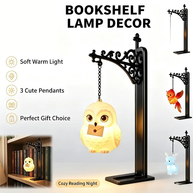 Vintage Style Library Lantern Sturdy Fine Craft Decorative Lighting Night Lamp Soft Mild Light Bookshelf Lantern Light Christmas
